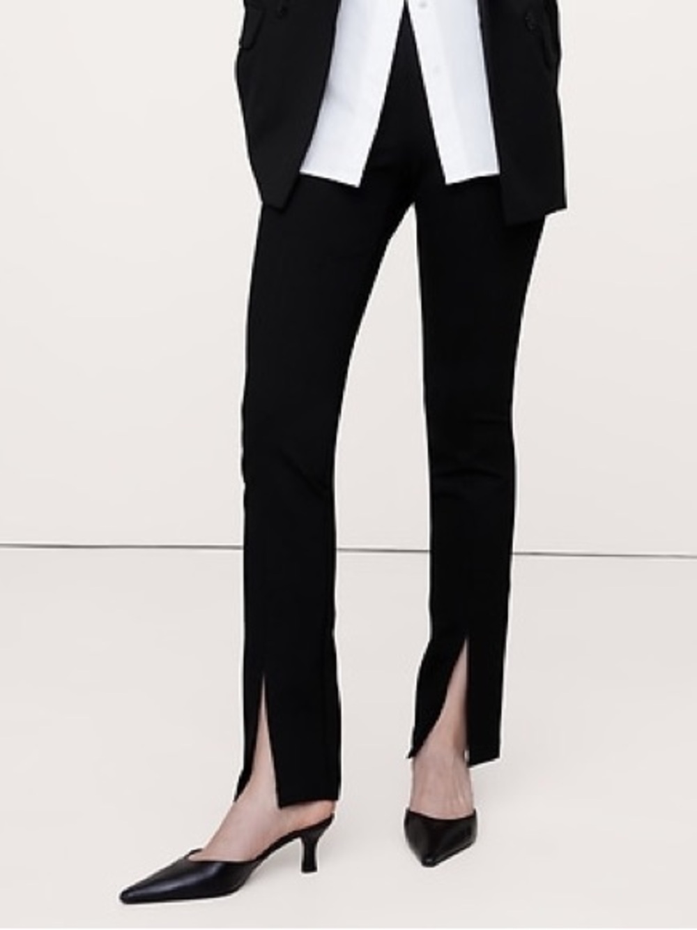 BANANA REPUBLIC Black Split-Hem Skinny Everywhere Ponte Pant